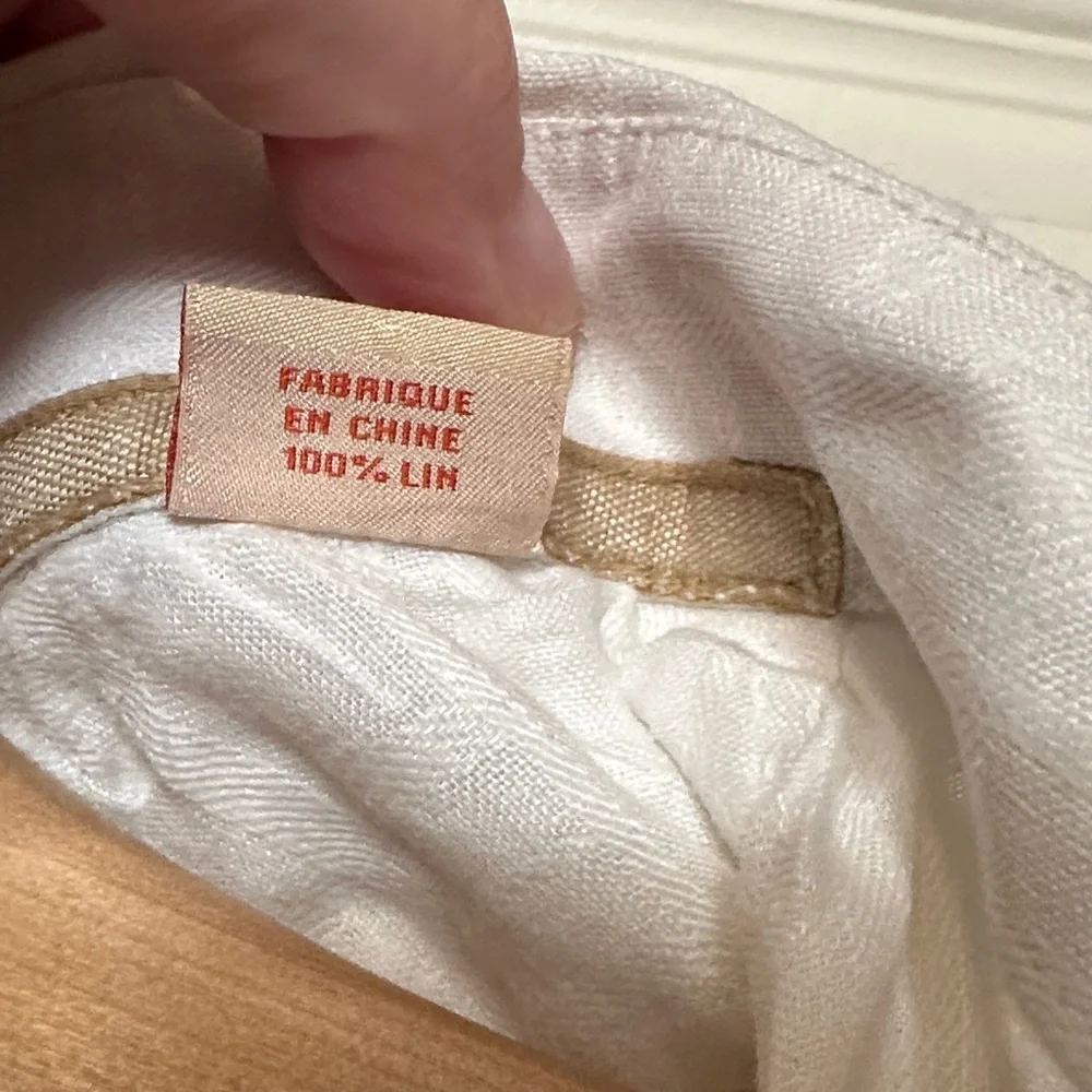 100 % linen Tommy Bahama Cream Textured Shirt - Picture 4 of 11